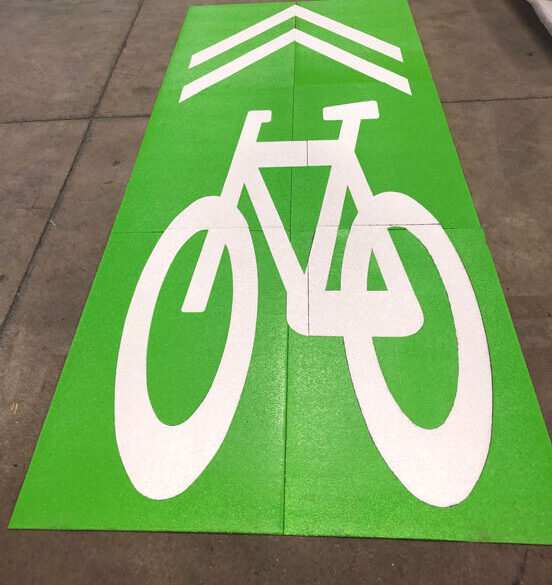 Green bike lane marking